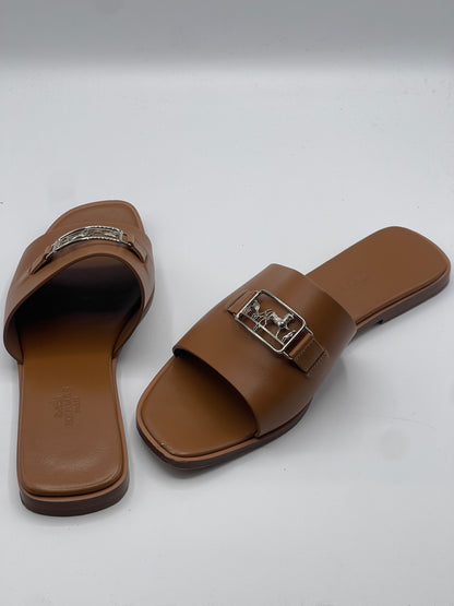 Hermès - Sandales Villa gold T38,5