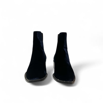 Christian Dior - Bottines en velours bleu nuit T38.5