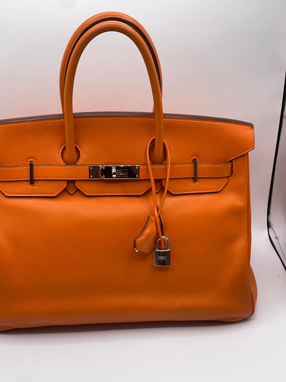 Hermès - Sac Birkin 35 Swift orange Hermès