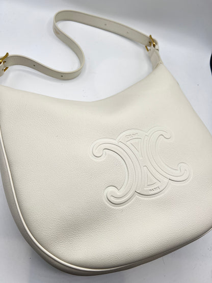 Celine - sac Héloïse triomphe cuir crème