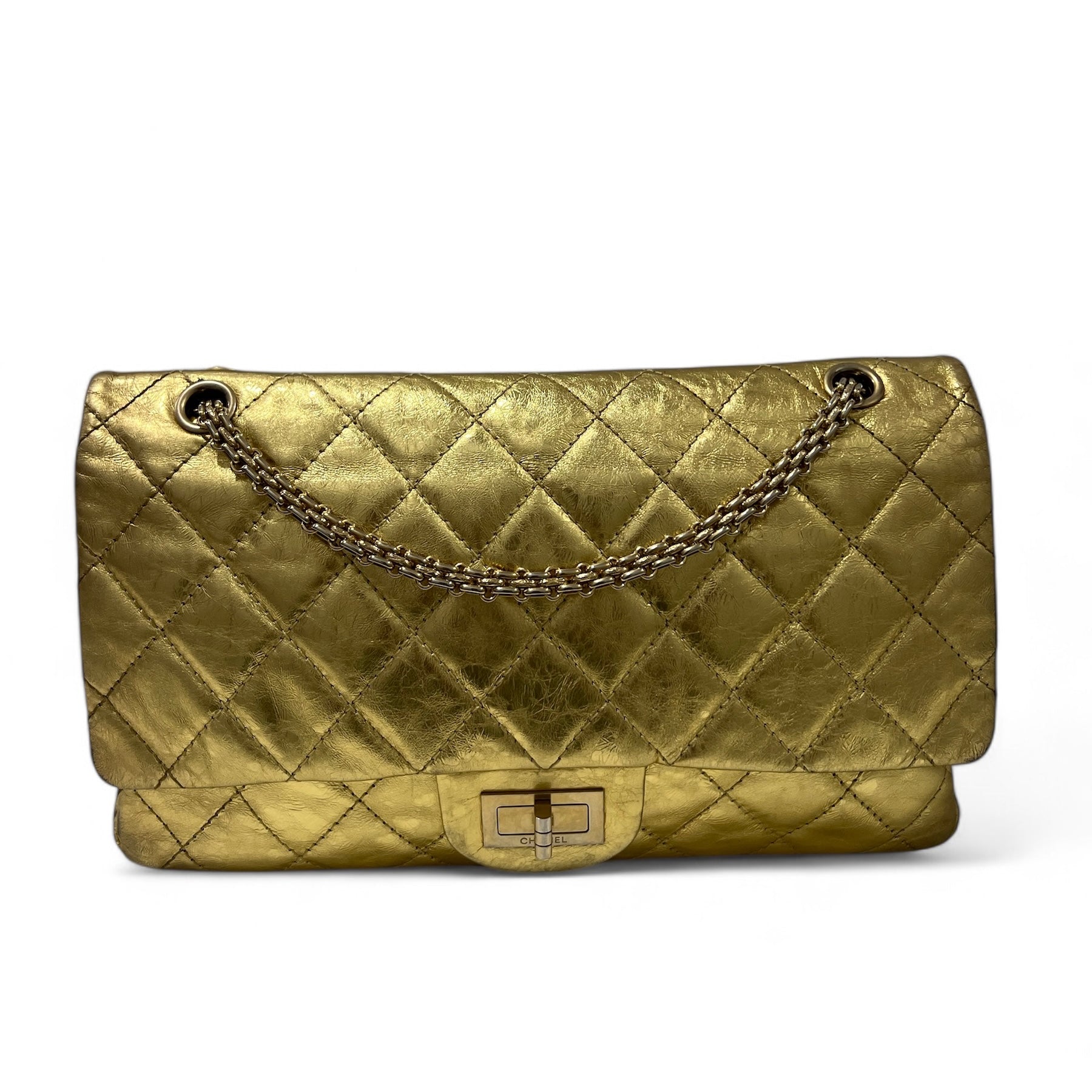 Chanel - Sac 2.55 Metallic Gold Double Rabat