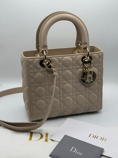 Dior - lady Dior médium cuir beige