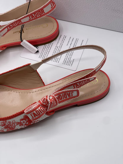 Dior - Ballerines Slingback dioriviera toile de jouy T39