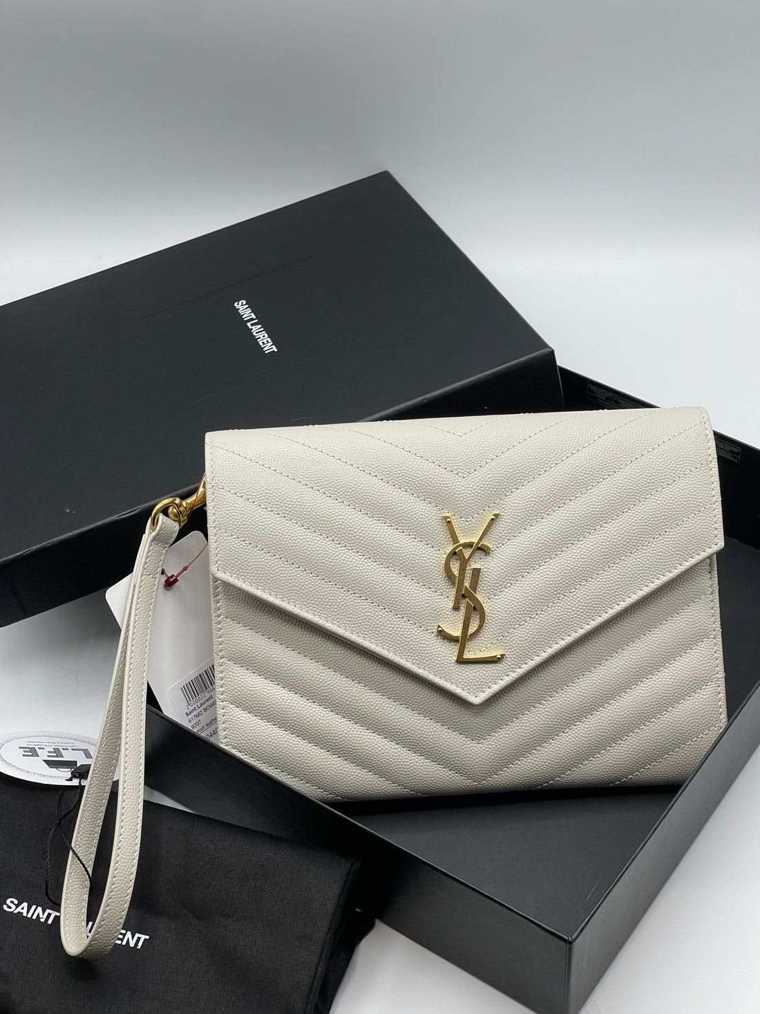 Saint Laurent - Pochette Cassandre blanc vintage