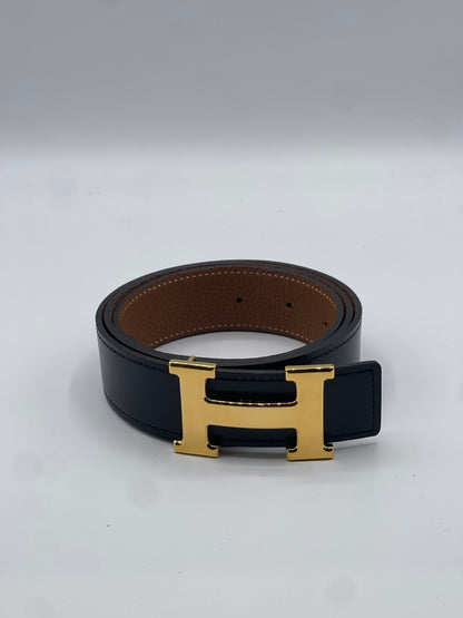 Hermès - Ceinture H 32mm réversible noir/gold T90