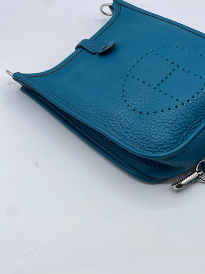 Hermès - Mini Evelyne 16 bleu canard