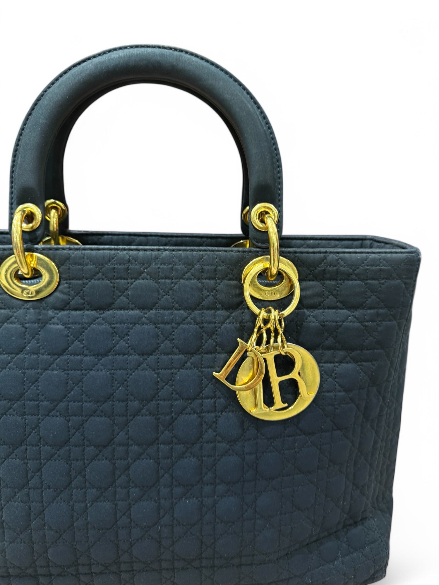 Dior - sac Lady Dior toile micro cannage navy