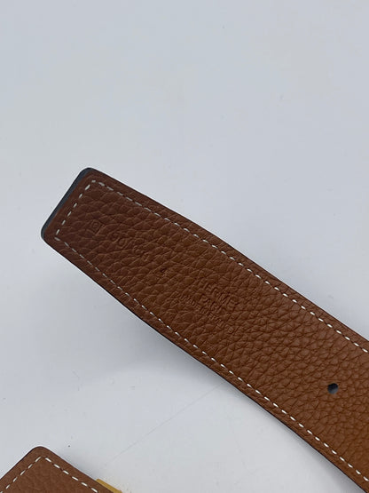 Hermès - Ceinture H 32mm réversible noir/gold T90