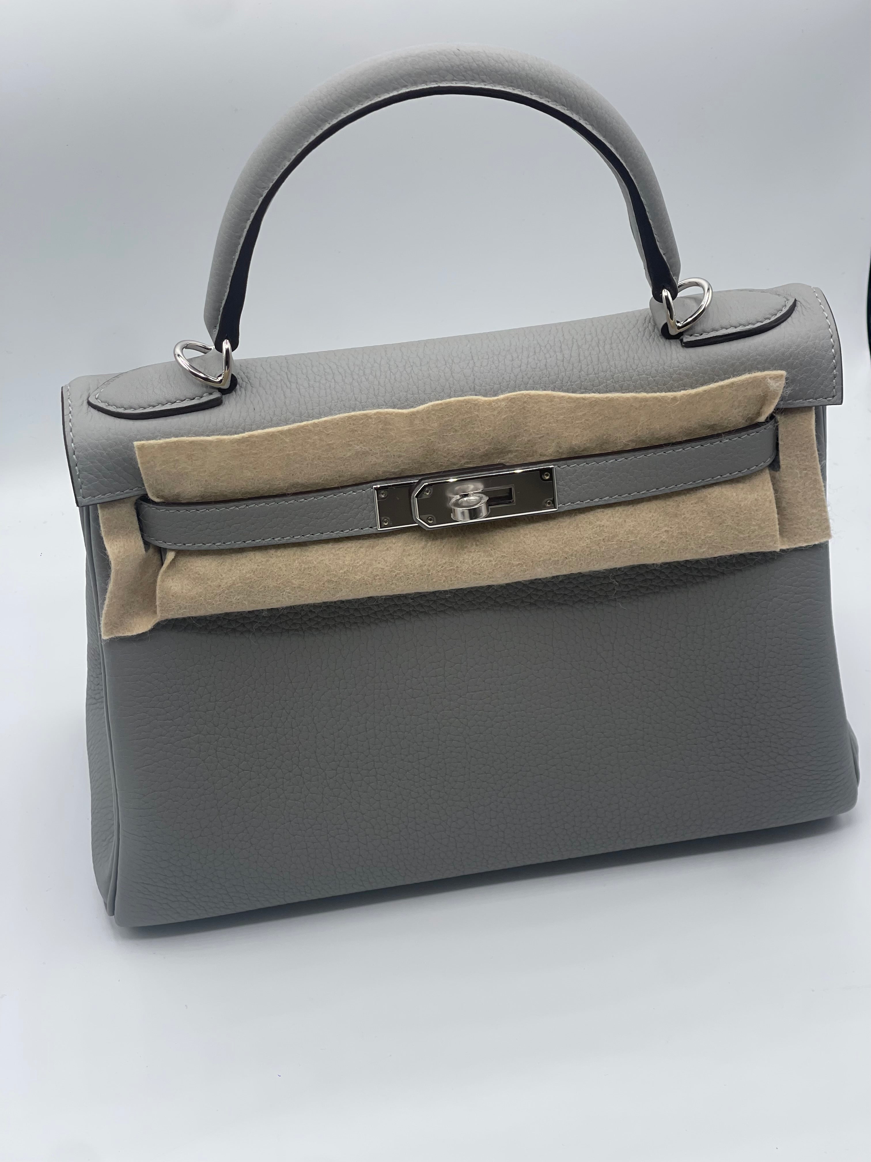 Hermès - Sac Kelly 28 Gris Mouette