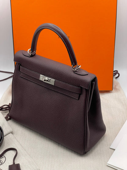 Hermès - Sac Kelly 25 rouge sellier