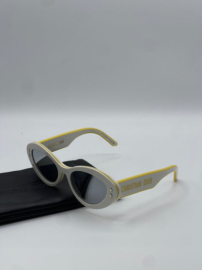 Dior - Lunettes de soleil blanches et jaunes