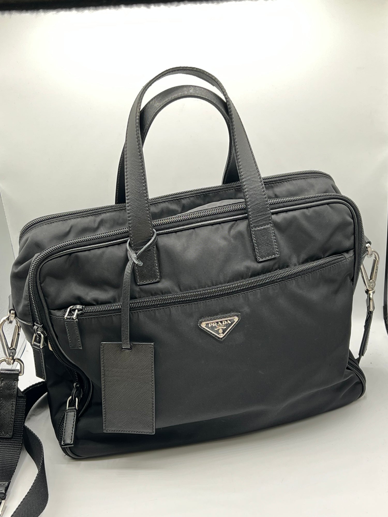 Prada - porte documents Re-nylon noir