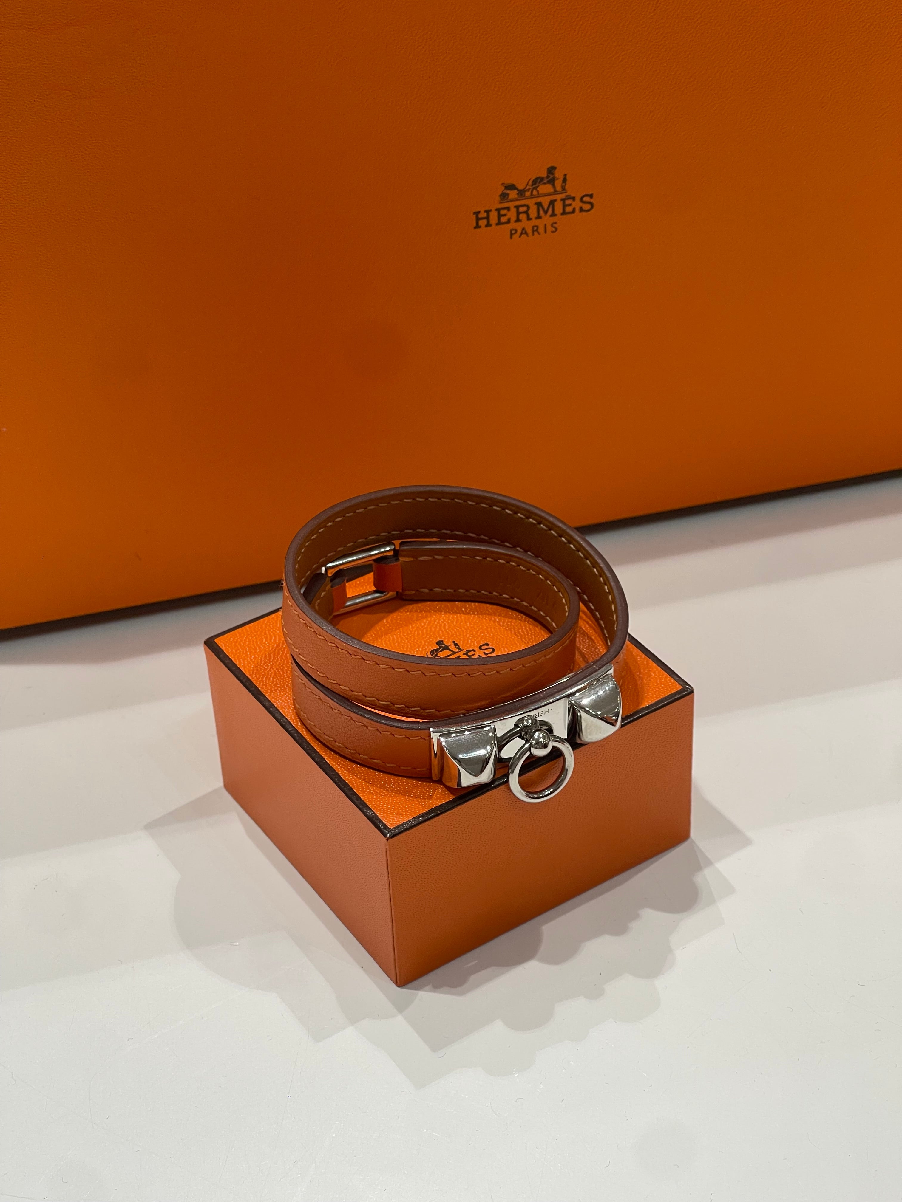 Hermès - Bracelet Rivale Double Tour orange