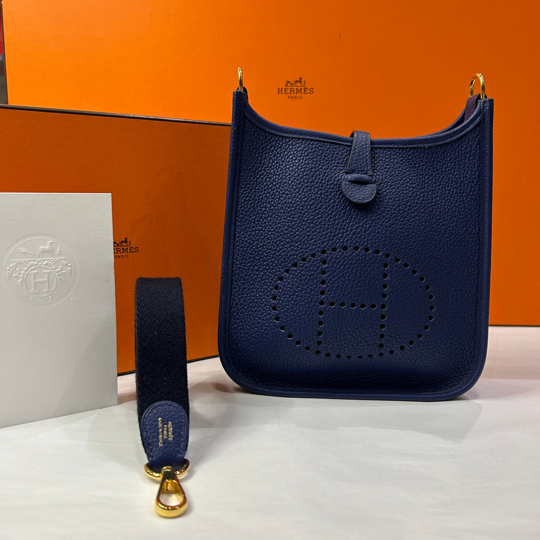 Hermès - Mini Evelyne 16 Sapphire Blue