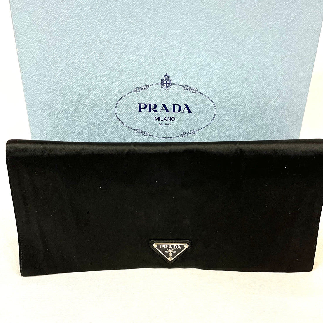Prada - 黑色丝绸手拿包