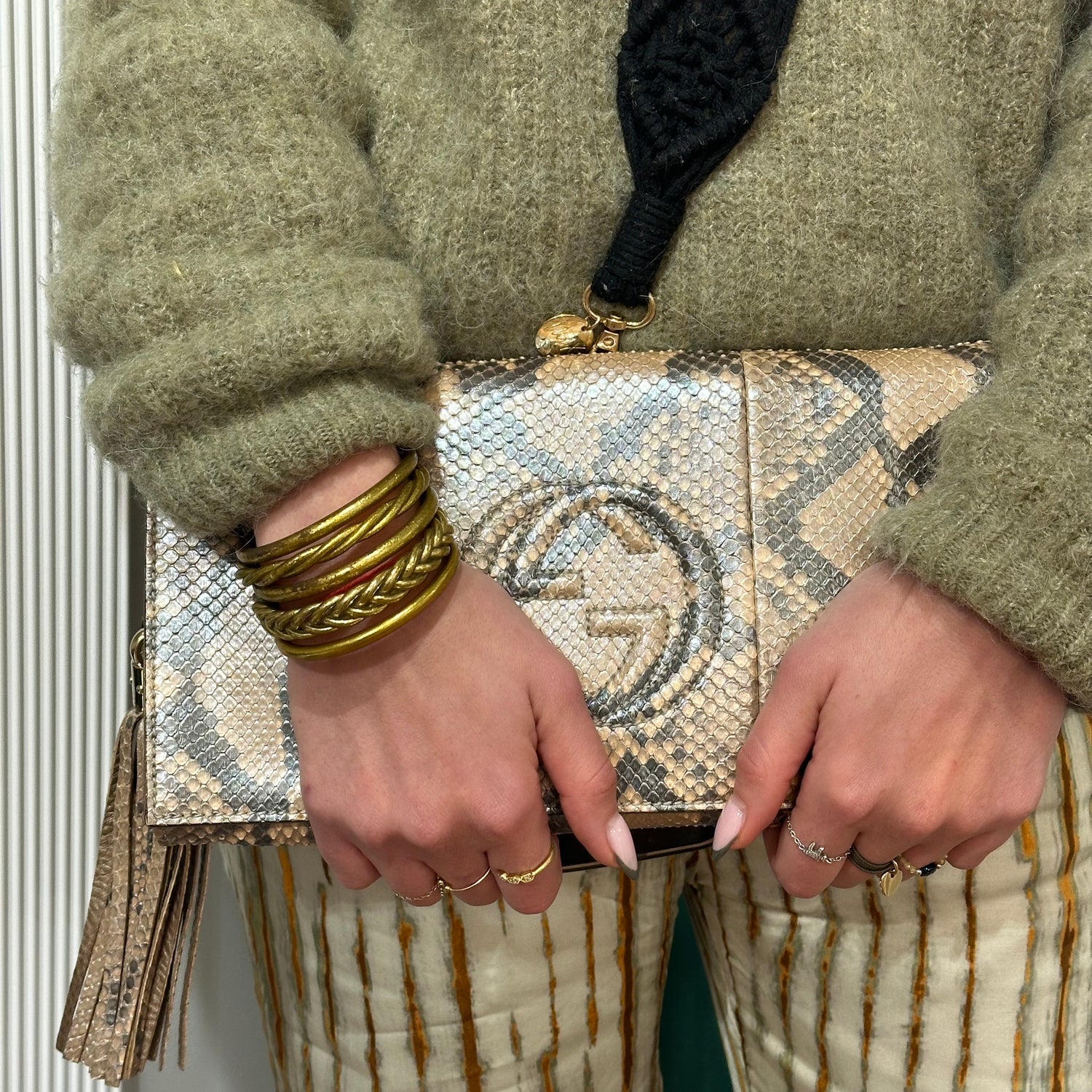 Gucci - Python clutch