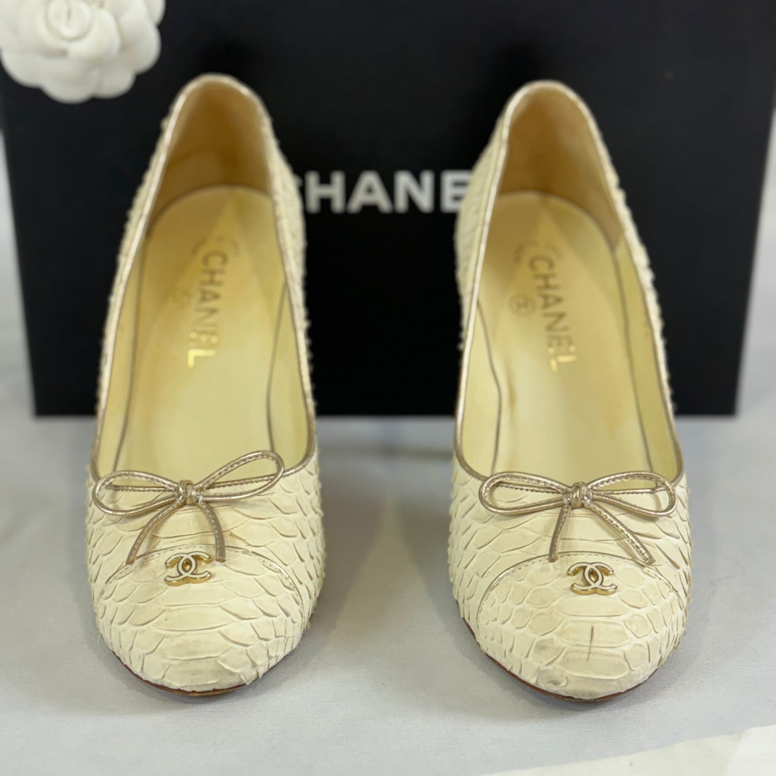 Chanel - 蟒蛇纹高跟鞋 T.37