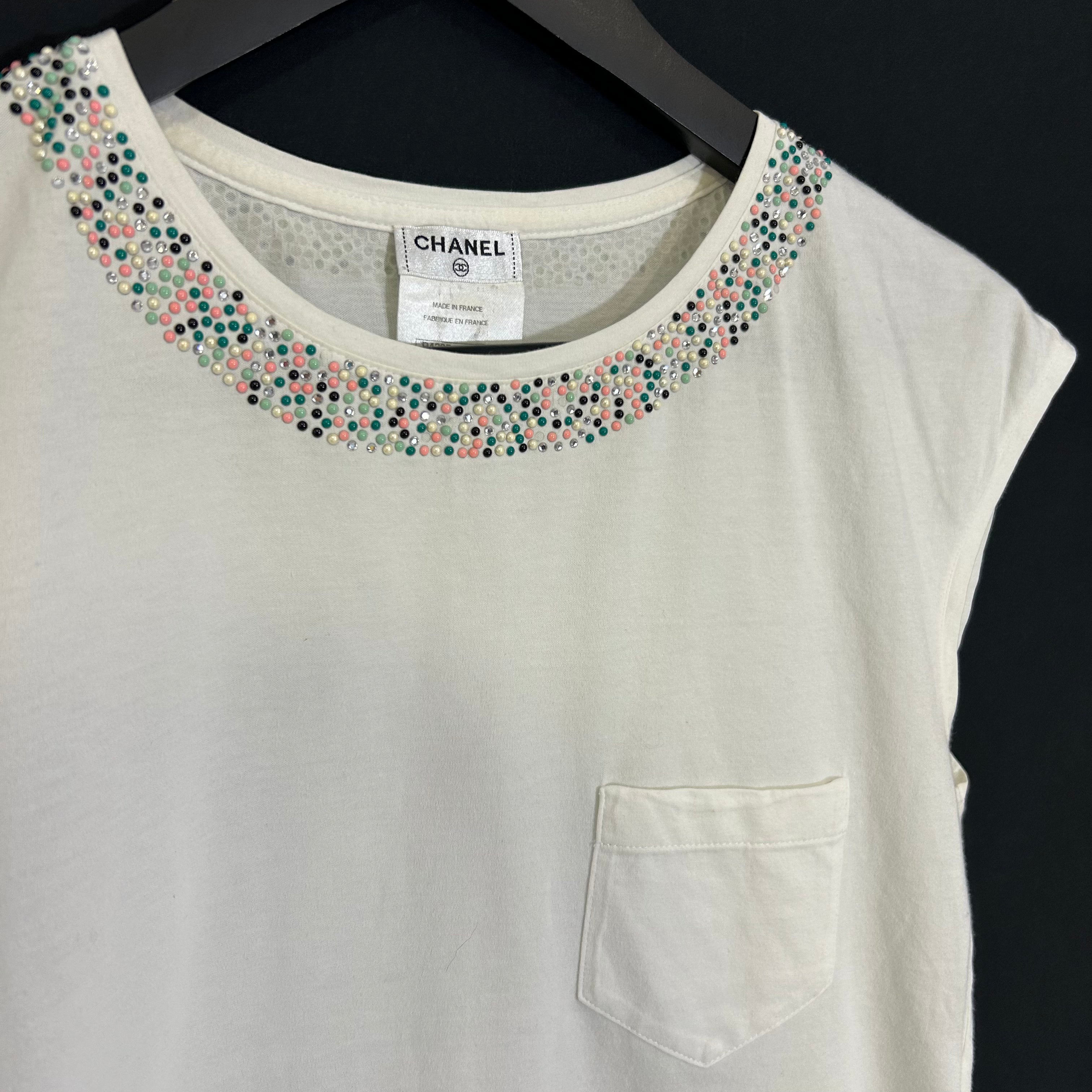 Chanel – Perlenbesetztes Tanktop