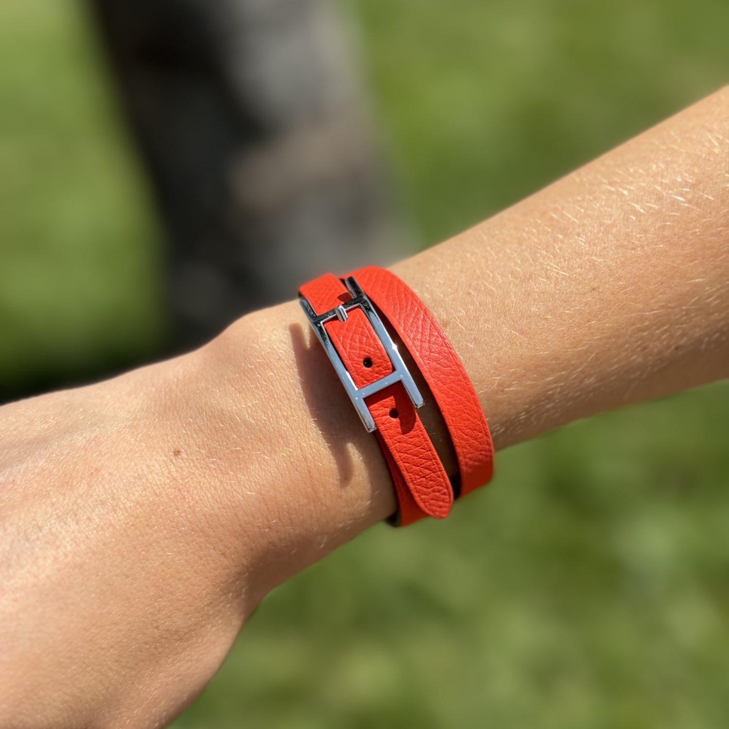 Hermès - Bracelet Behapi Double tour Réversible T3