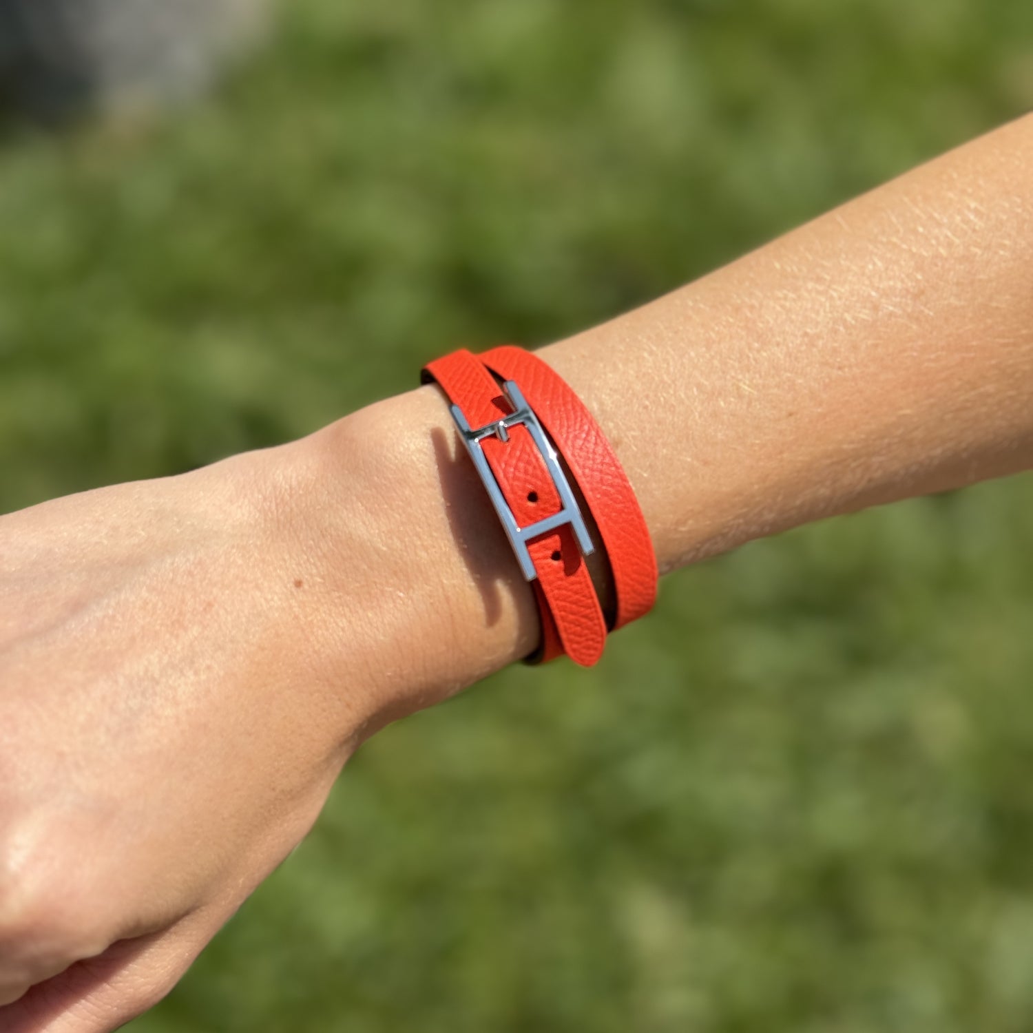 Hermès - Bracelet Behapi Double tour Réversible T3