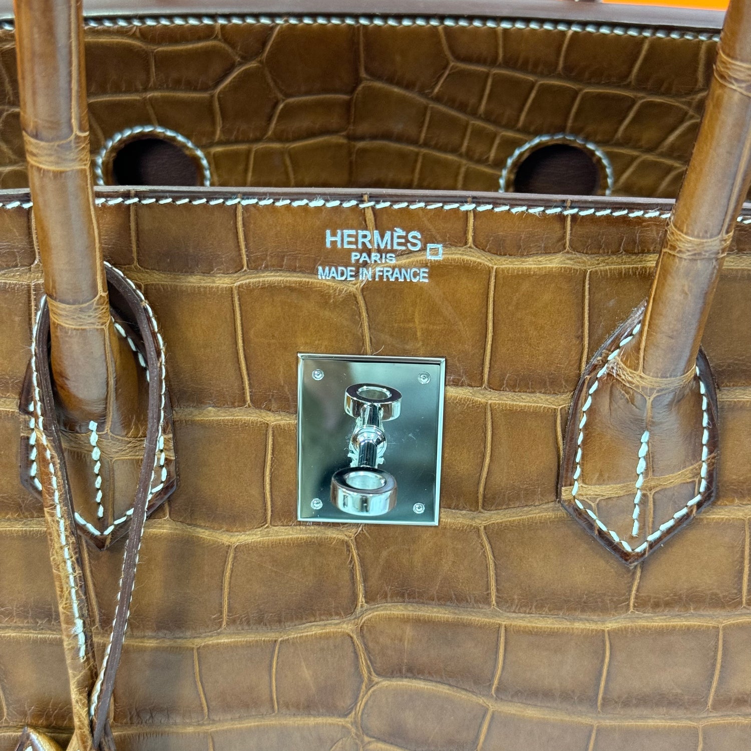 Hermès - Birkin 35 浅黄褐色鳄鱼皮包