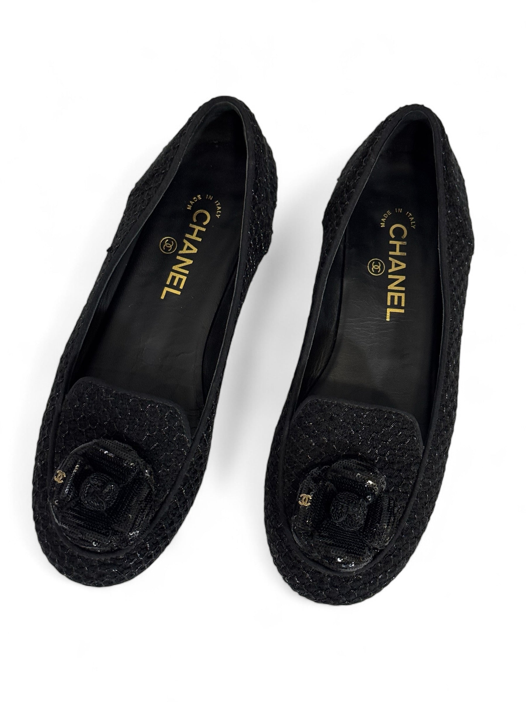 Chanel - Ballerines Tweed T.38c