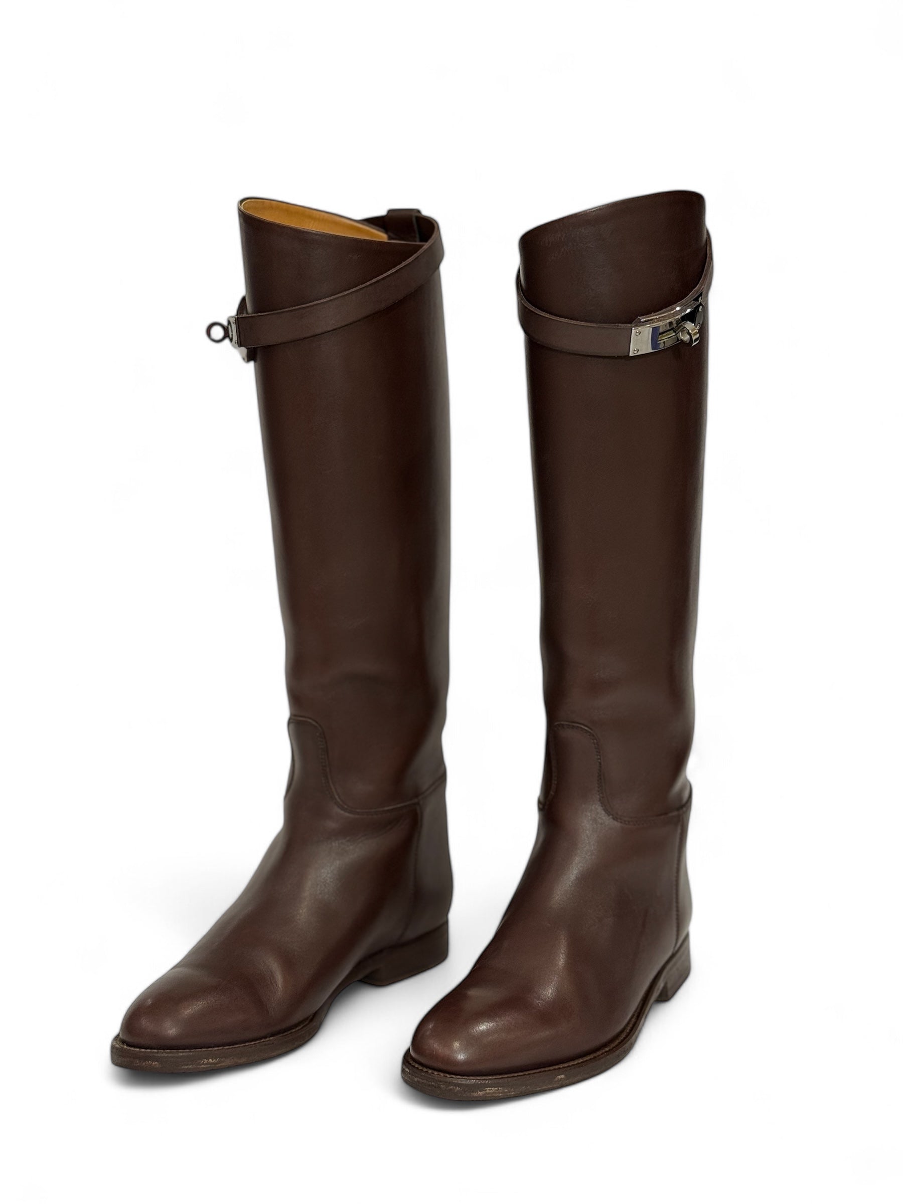 Hermès - Bottes Jumping Choco T.36