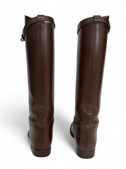 Hermès - Bottes Jumping Choco T.36