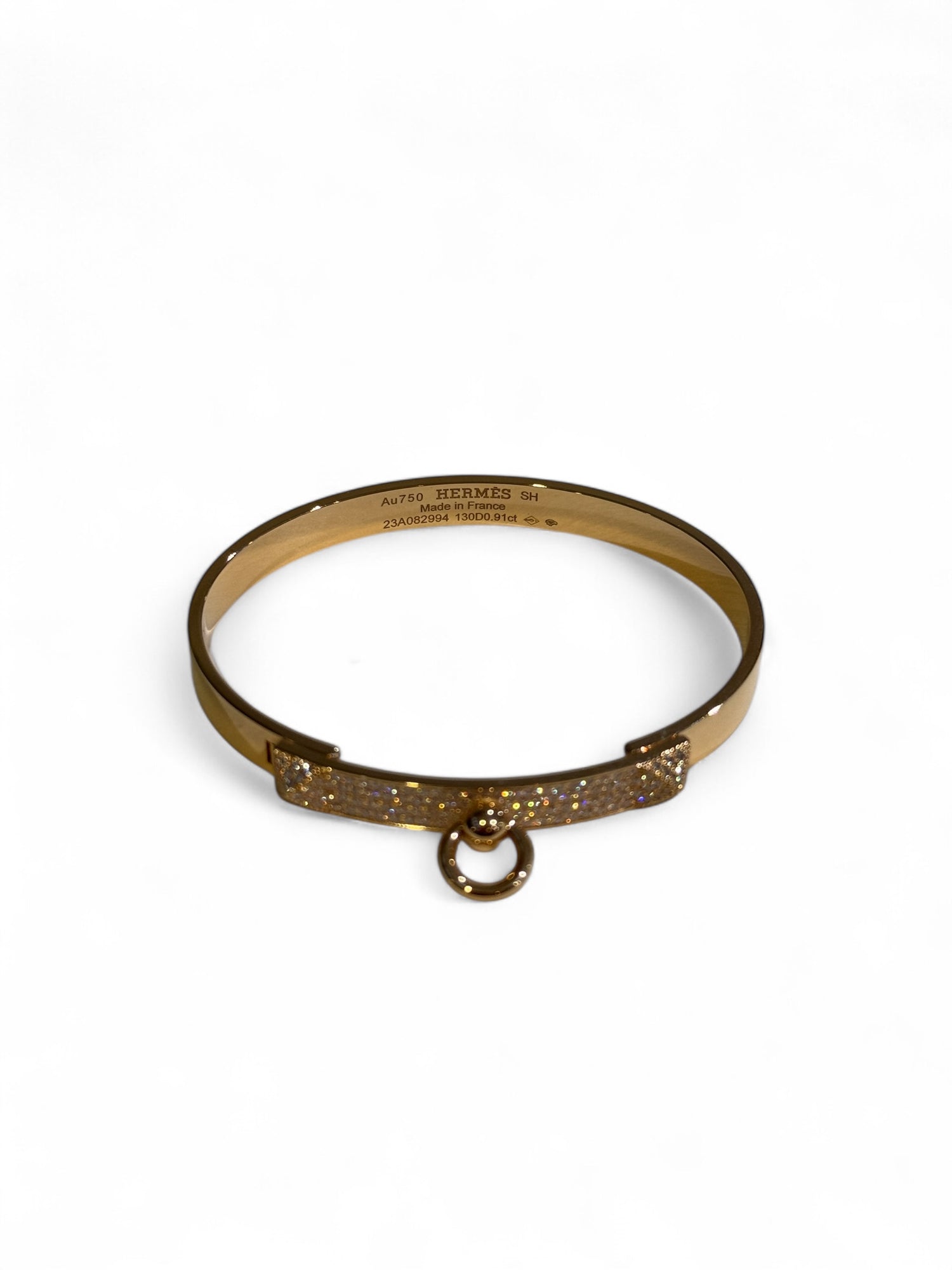 Hermès - Bracelet Collier de chien P.M semi pavé