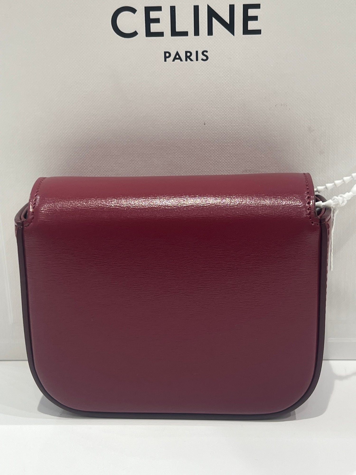 Céline - sac mini triomphe cuir bordeaux - Les Folies d&