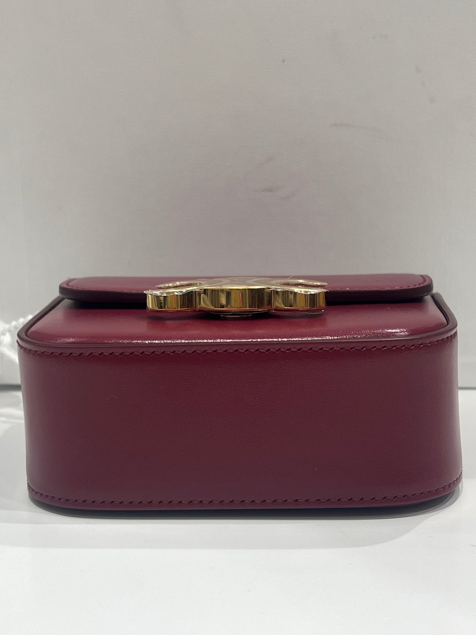 Céline - sac mini triomphe cuir bordeaux - Les Folies d&