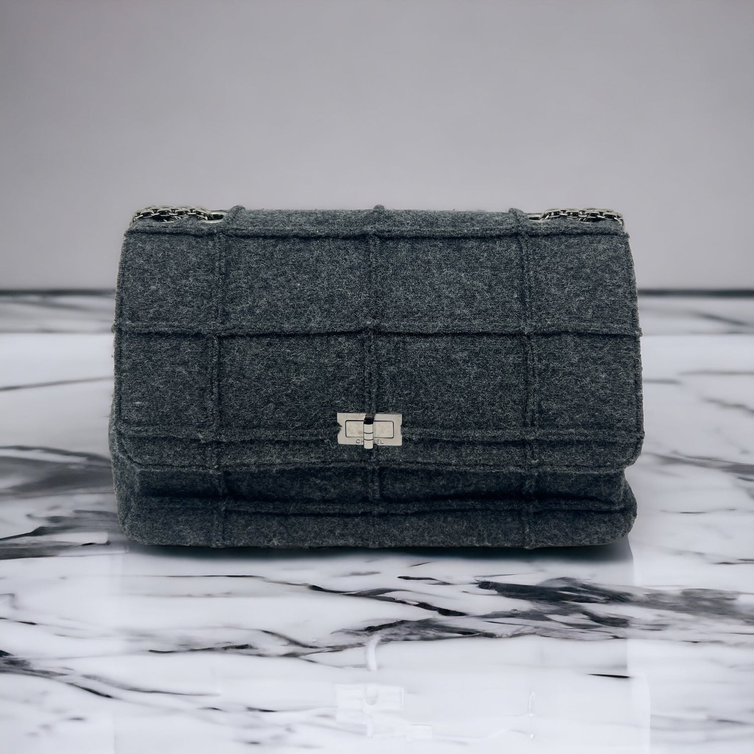 Chanel 2.55 Laine Gris Sac - Les Folies d&