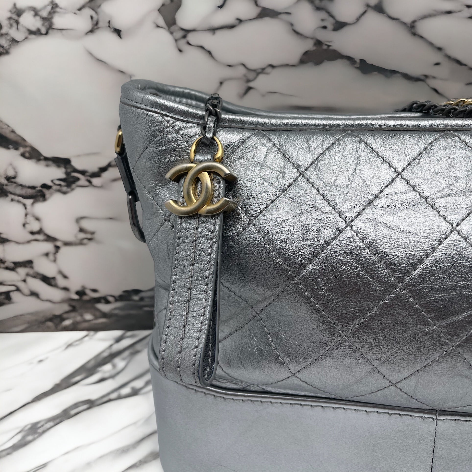 Chanel Gabrielle silver Bag Handbag crossbody and shoulder bag Les Folies d Eugenie