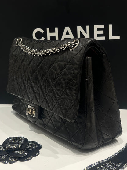 Chanel - sac 2 55 grand modèle 226 cuir vieilli noir - Les Folies d&