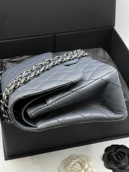 Chanel - Sac classique jumbo Bleu Gris - Les Folies d&