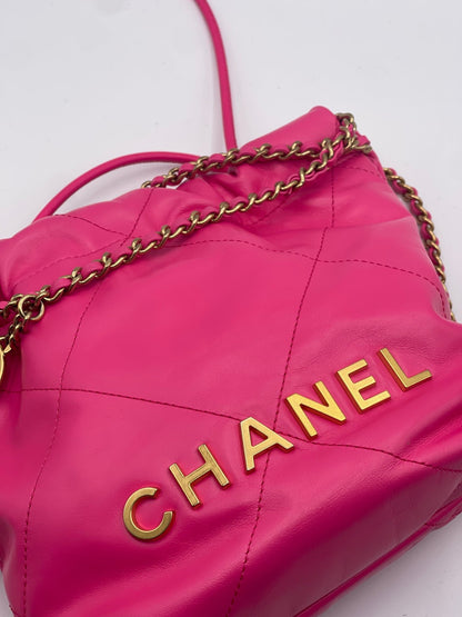 Chanel - Sac Mini 22 rose - Les Folies d&