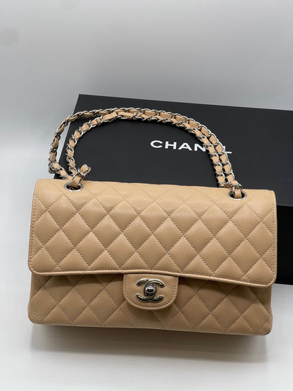 Chanel - Sac Timeless 25 beige caviar - Les Folies d&