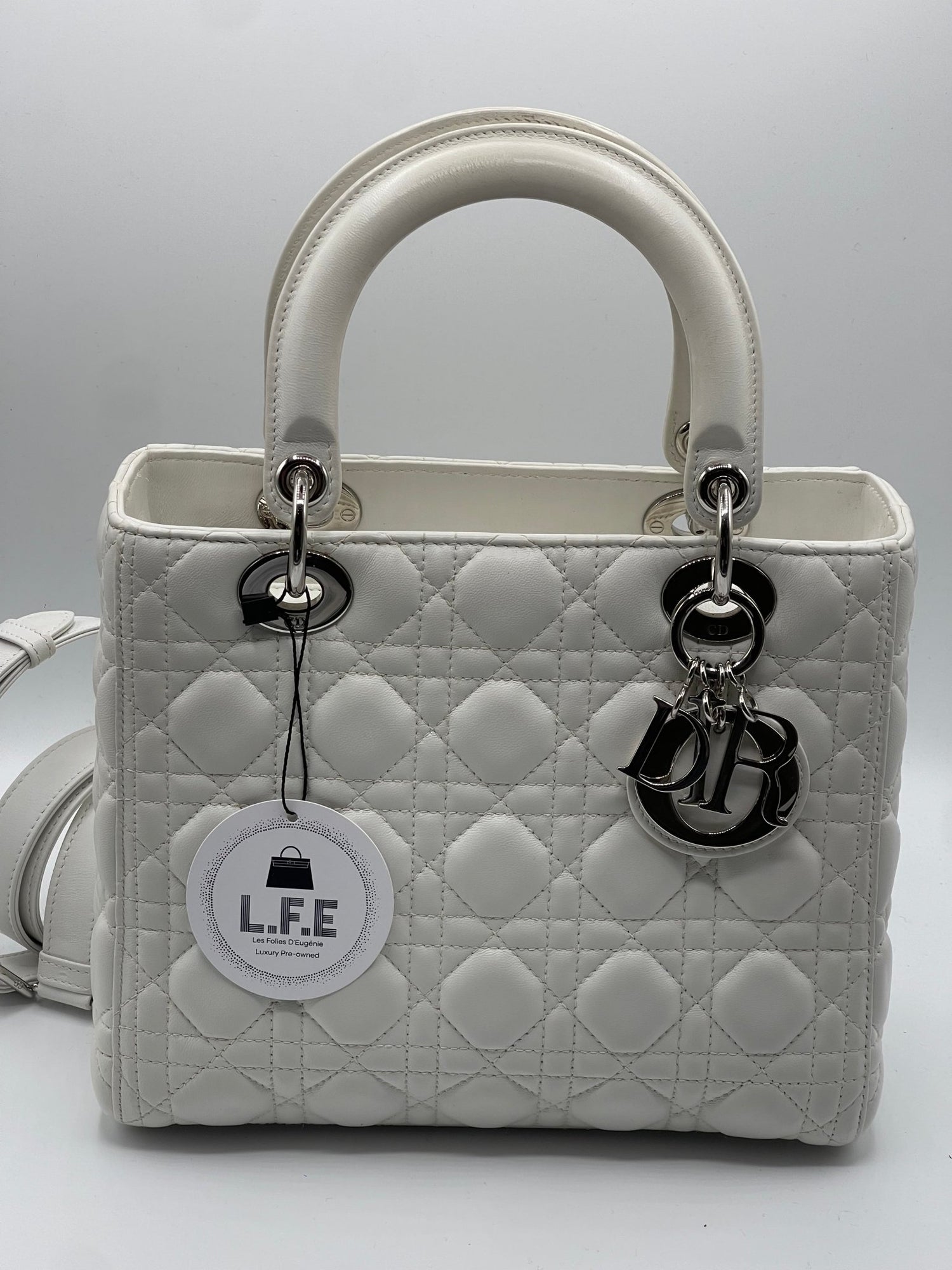 Dior - Sac Lady Dior MM blanc - Les Folies d&