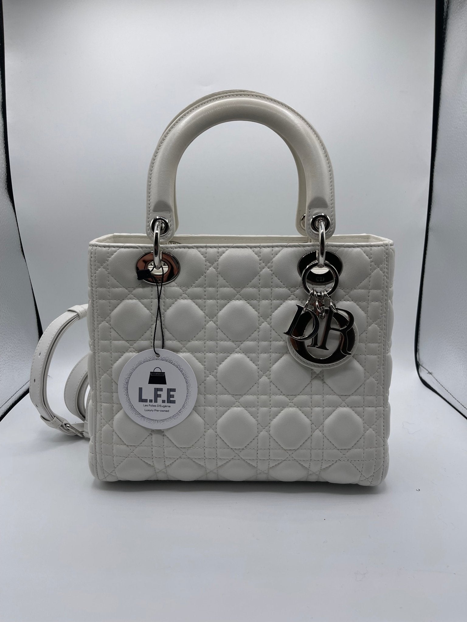 Dior - Sac Lady Dior MM blanc - Les Folies d&