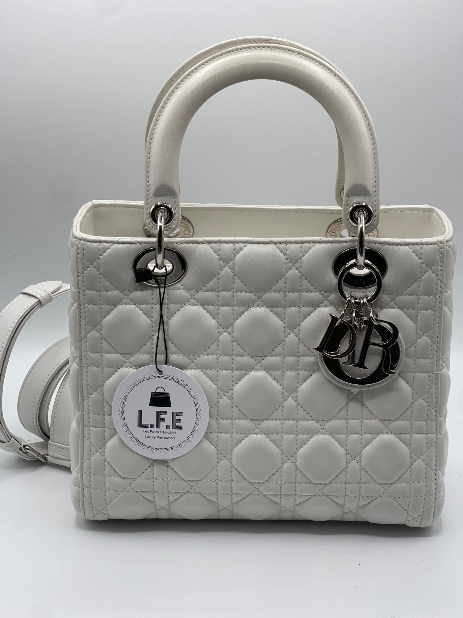 Dior - Sac Lady Dior MM blanc - Les Folies d&