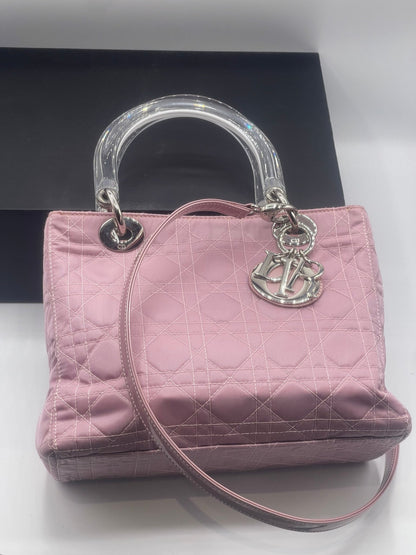 Dior - Sac lady Dior toile rose - Les Folies d&