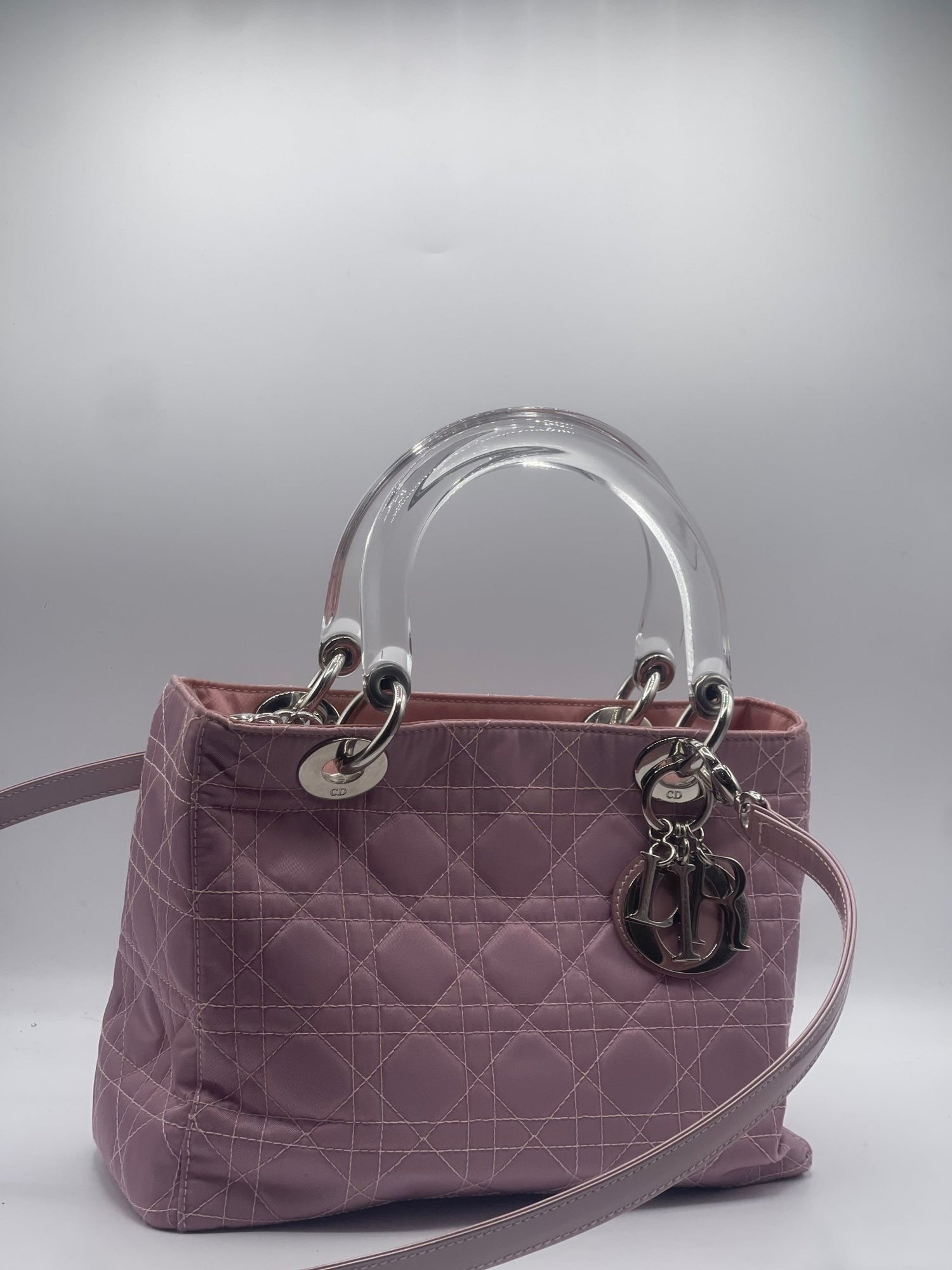 Dior - Sac lady Dior toile rose - Les Folies d&