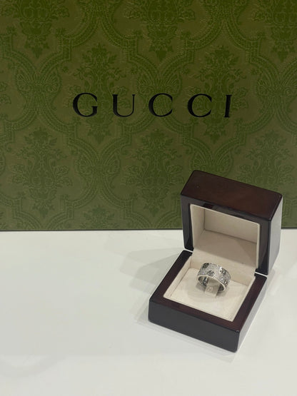 Gucci - Bague ICON GG or blanc et diamants - Les Folies d&