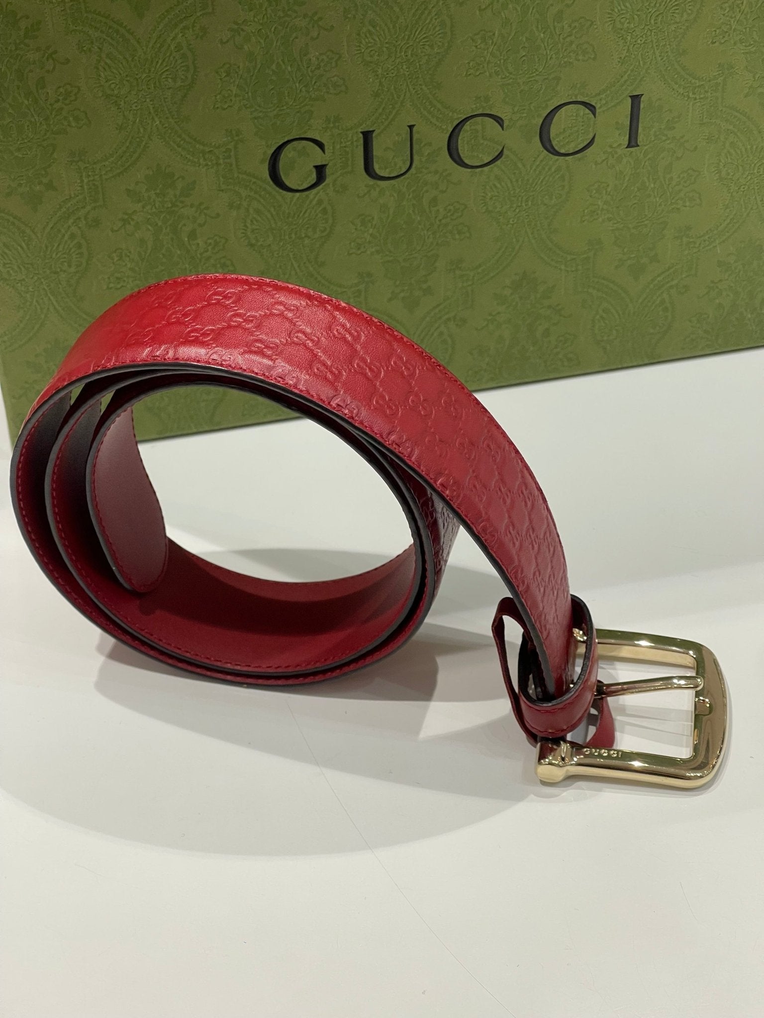 Gucci - Ceinture monogramme GG rouge - Les Folies d&