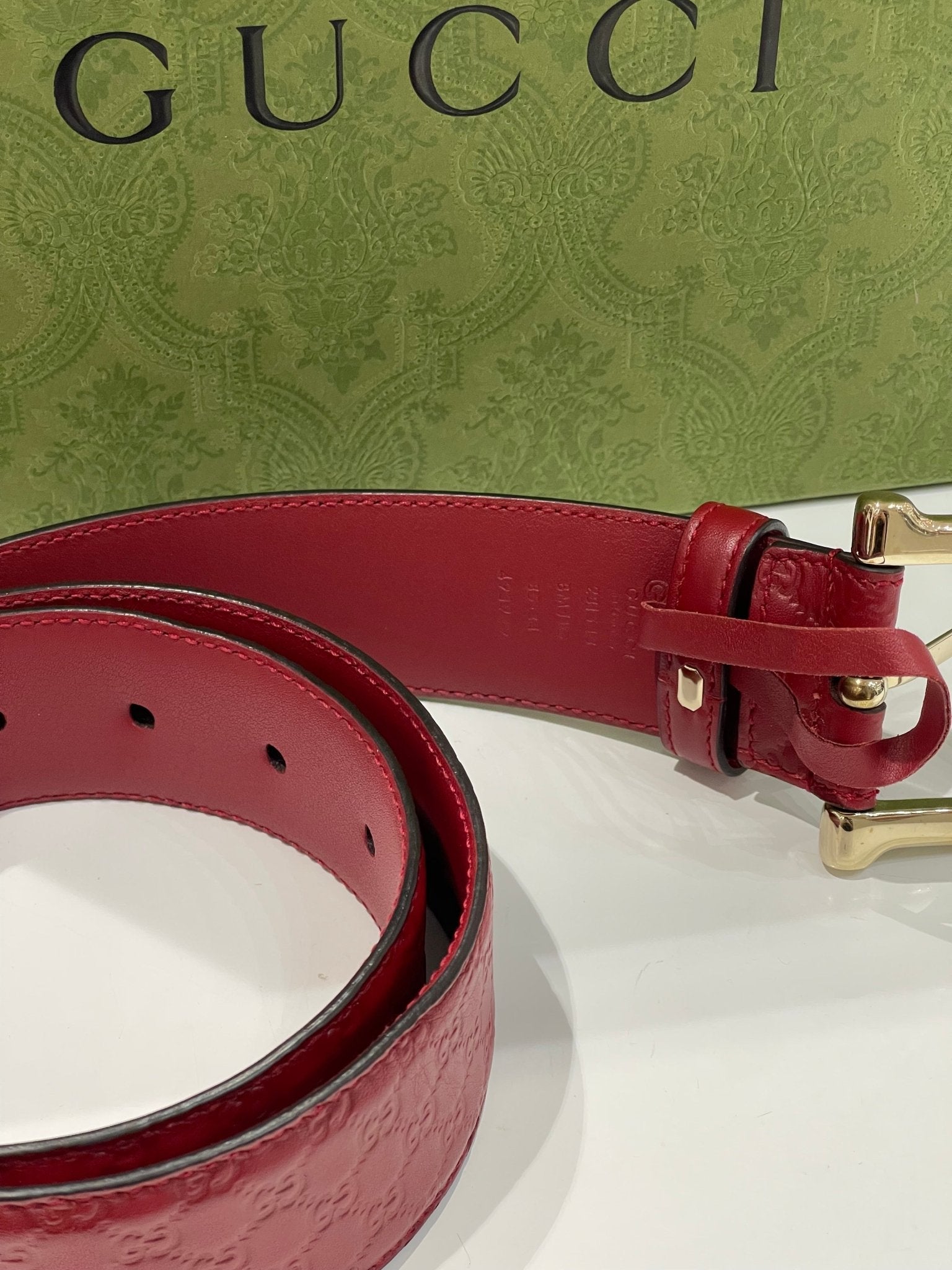 Gucci Ceinture monogramme GG rouge Les Folies d Eugenie