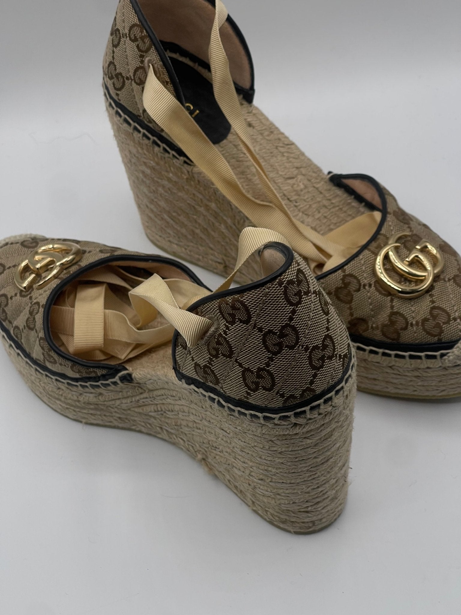 Gucci - Espadrilles Compensées Toile GG suprême T40 - Les Folies d&