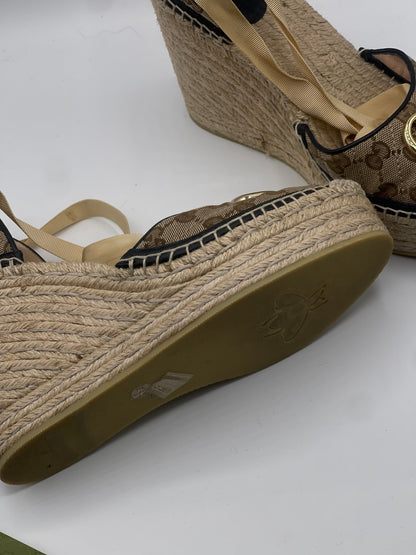 Gucci - Espadrilles Compensées Toile GG suprême T40 - Les Folies d&