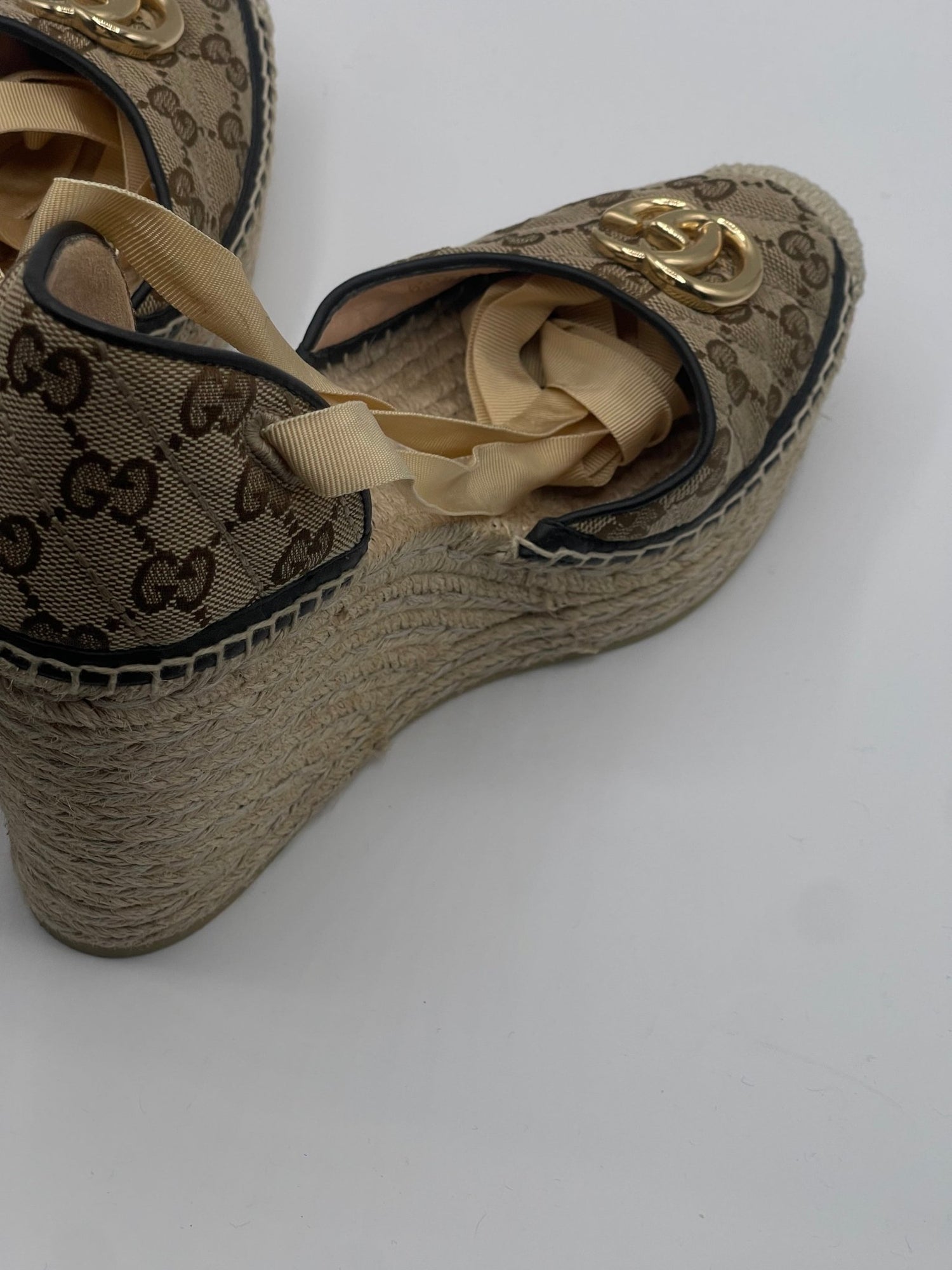 Gucci - Espadrilles Compensées Toile GG suprême T40 - Les Folies d&