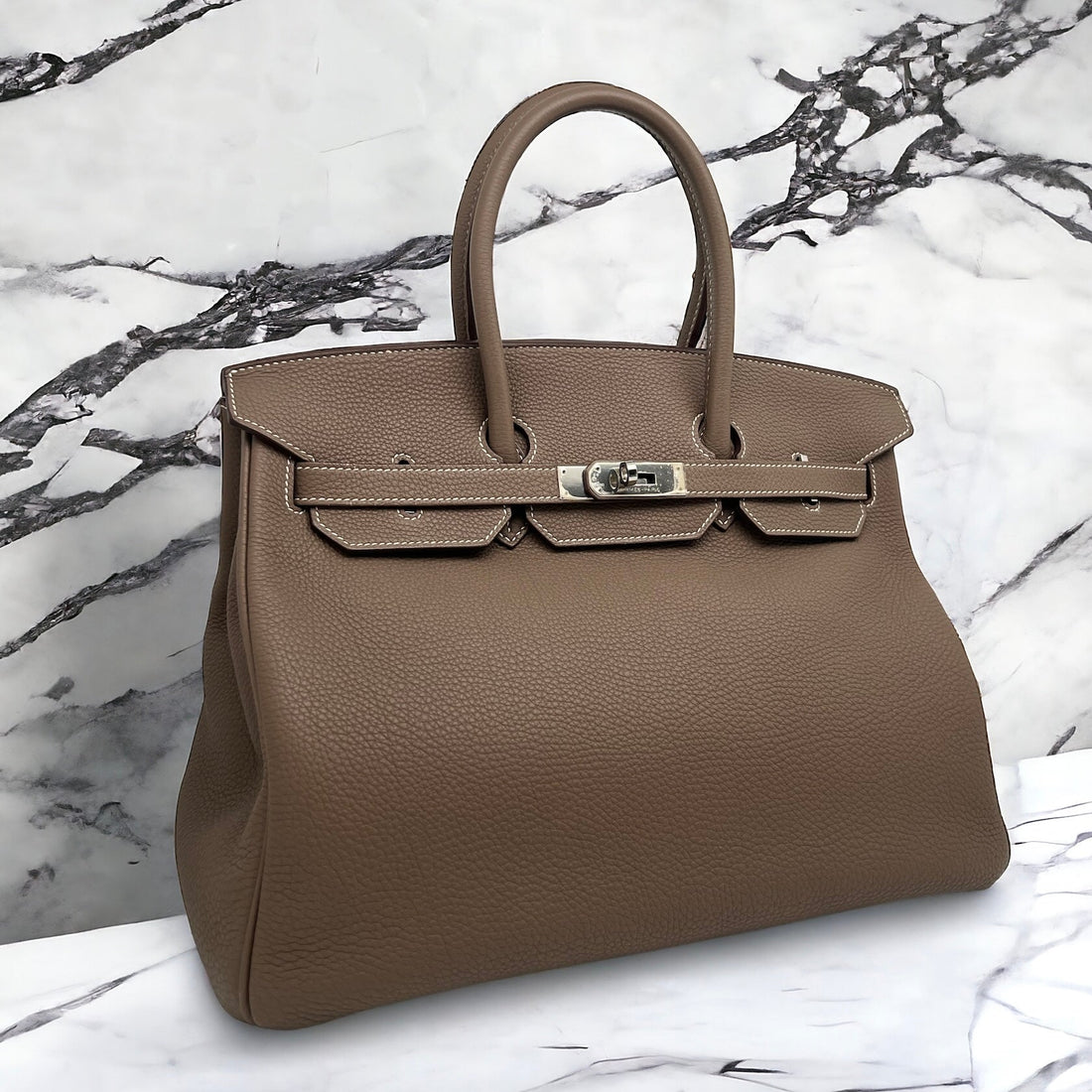 Hermès Birkin 35 Étoupe Sac - Les Folies d&