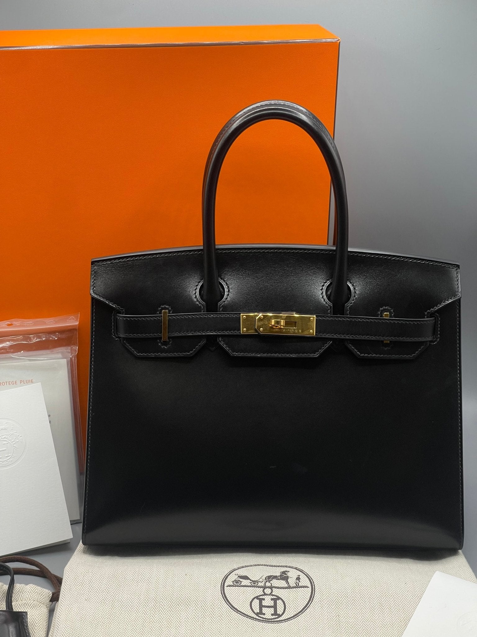 Hermès - Sac Birkin 30 Box Noir - Les Folies d&